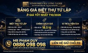bảng giá biệt thự tứ lập vinhomes hạ long xanh