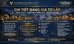 bảng giá biệt thự tứ lập vinhomes hạ long xanh