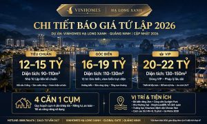 báo giá biệt thự tứ lập vinhomes hạ long xanh 2026 