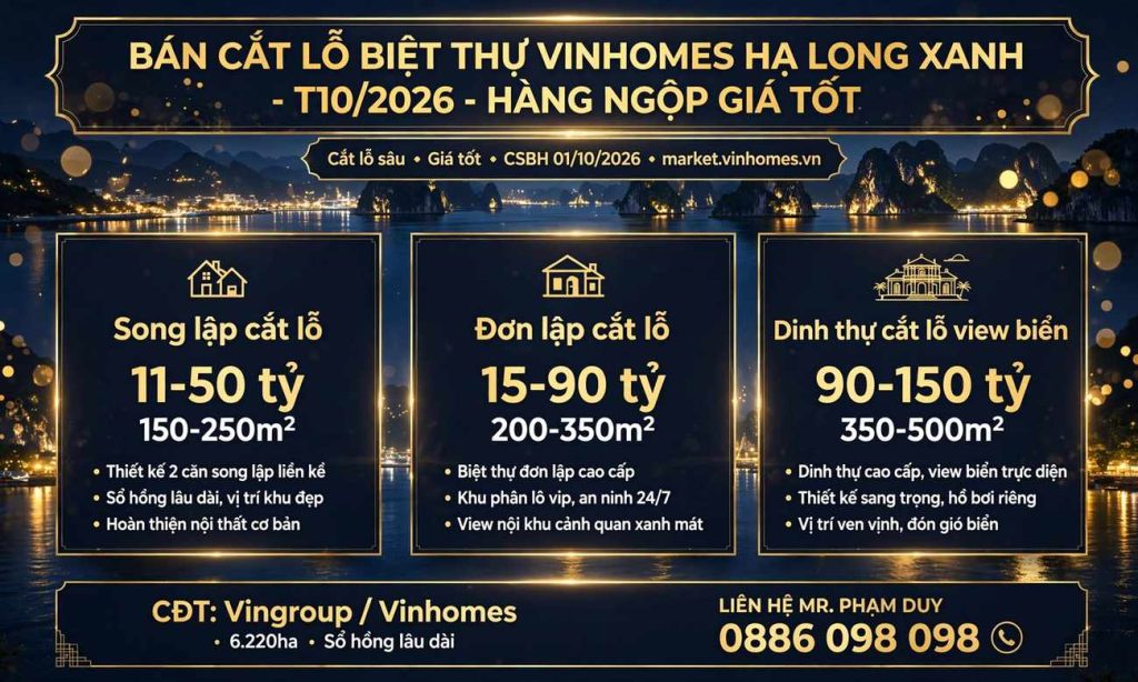bán cắt lỗ biệt thự vinhomes hạ long xanh