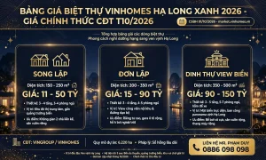 Bảng giá biệt thự Vinhomes Hạ Long Xanh 2026