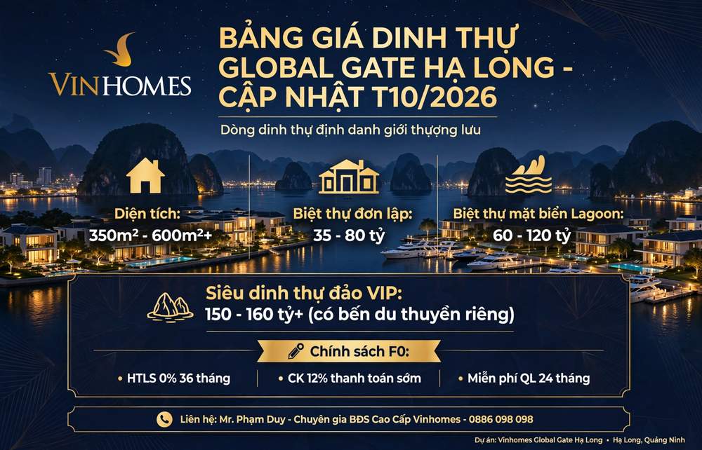 Bảng giá dinh thự global gate hạ long
