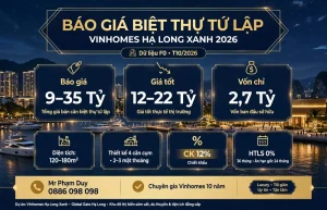 Chi tiết báo giá biệt thự tứ lập Vinhomes Hạ Long Xanh 2026 giá F0