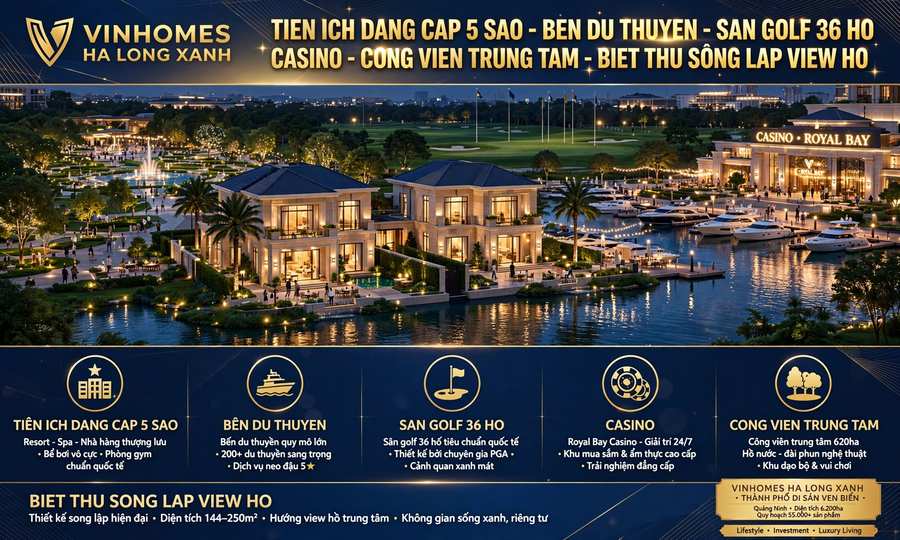 Báo giá biệt thự song lập vinhomes hạ long xanh view hồ