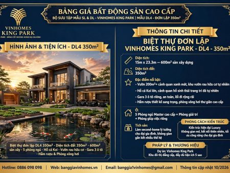 Biệt thự đơn lập Vinhomes King Park 350m2