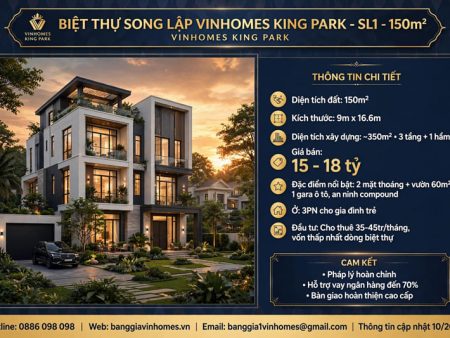 Biệt thự song lập Vinhomes King Park 150m2