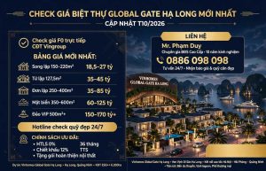 Check giá biệt thự global gate hạ long mới nhất