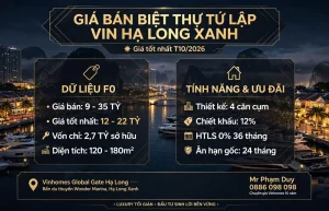 Giá Bán Biệt Thự Tứ Lập Vin Hạ Long Xanh