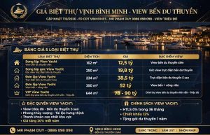Giá biệt thự Vịnh Bình Minh view bến du thuyền đẳng cấp thượng lưu