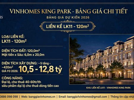 Liền Kề Vinhomes King Park 120m2