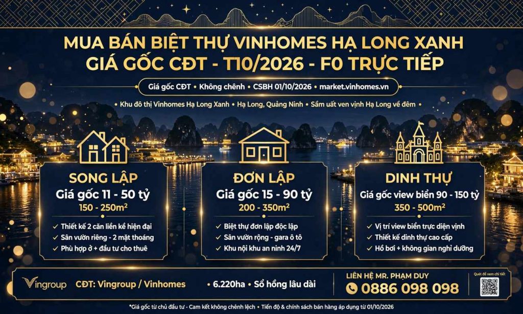 Mua bán biệt thự Vinhomes Hạ Long Xanh giá gốc