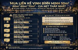 Mua bán liền kề Vịnh Bình Minh 50m² 60m² 70m² giá NET thấp nhất