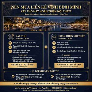 Nên Mua Liền Kề Vịnh Bình Minh Xây Thô Hay Hoàn Thiện Nội Thất?