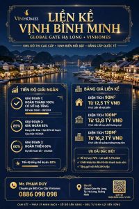 Tiến Độ Giải Ngân Bảng Giá Liền Kề Vịnh Bình Minh Global Gate Hạ Long