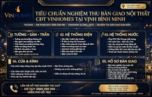 Tiêu Chuẩn Nghiệm Thu Bàn Giao Nội Thất CĐT Vinhomes Tại Vịnh Bình Minh