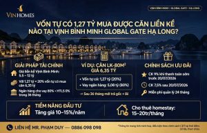 Vốn Tự Có 1,27 Tỷ Mua Được Căn Liền Kề Nào Tại Vịnh Bình Minh Global Gate Hạ Long?