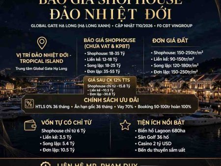 Báo giá Shophouse đảo nhiệt đới Global Gate Hạ Long (Hạ Long Xanh)