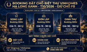 booking đặt chỗ biệt thự vinhomes hạ long xanh
