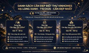 Danh sách căn đẹp biệt thự vinhomes hạ long xanh