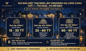 giá bán biệt thự đơn lập vin hạ long xanh đợt 1