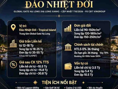 Giá trần liền kề đảo nhiệt đới Global Gate Hạ Long (Hạ Long Xanh)