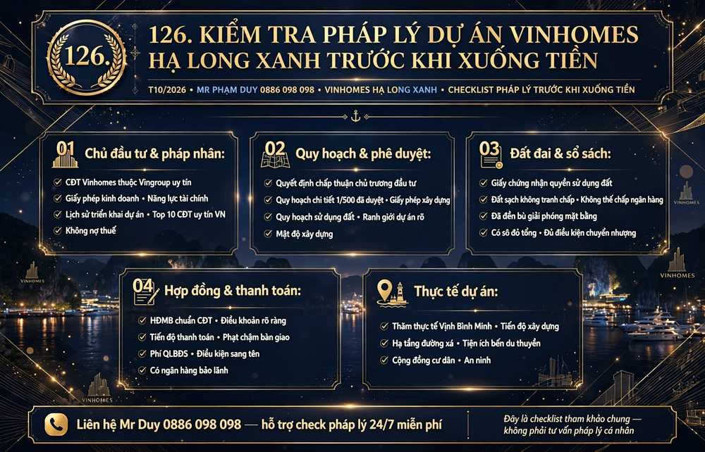 kiểm Tra Pháp Lý Dự Án Vinhomes Hạ Long Xanh Trước Khi Xuống Tiền