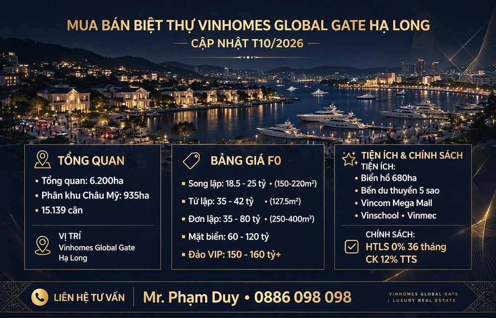 mua bán biệt thự vinhomes global gate hạ long