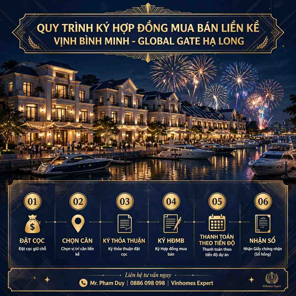 Quy Trình Ký Hợp Đồng Mua Bán Liền Kề Vịnh Bình Minh Global Gate Hạ Long