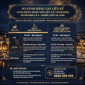 So Sánh Bảng Giá Liền Kề Vịnh Bình Minh Với Liền Kề Vinhomes Ocean Park 2 & 3