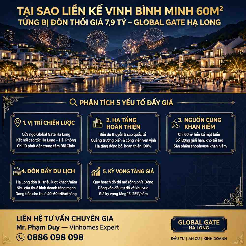 Tại Sao Liền Kề Vịnh Bình Minh 60m² Từng Bị Đồn Thổi Giá 7,9 Tỷ?